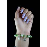  Green beads hand bracelet with 3 crescent and star pendants, fig. 1 