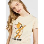  Tom and Jerry Print BCI Cotton T-shirt with Round Neck and Cap Sleeves, fig. 2 