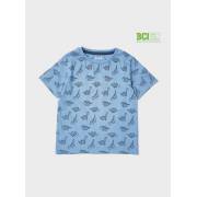  Dinosaur Print BCI Cotton T-shirt with Round Neck and Short Sleeves, fig. 1 