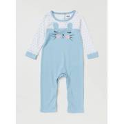  Cat Print Long Sleeves BCI Cotton Sleepsuit with Cap, fig. 2 