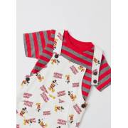  All-Over Mickey Mouse Print Dungaree and Striped T-shirt Set, fig. 4 