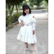  Girls' silk dress (2 - 9 years) - white, fig. 1 
