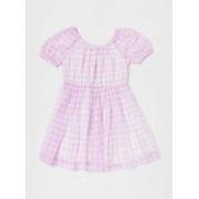  Gingham Checked Print Mini Dress with Short Puff Sleeves, fig. 1 
