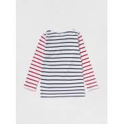  Striped Round Neck T-shirt with Heart Shaped Applique, fig. 4 