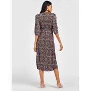  Floral Print A-line Wrap Dress with 3/4 Sleeves and Tie-Up, fig. 3 