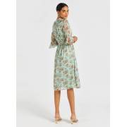  Floral Print Midi Dress with Bell Sleeves and Tie-Up Belt, fig. 4 