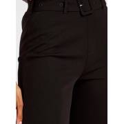  Solid Cropped Slim Fit Mid-Rise Pants with Belt, fig. 4 