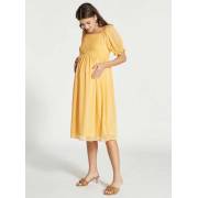  Textured Maternity Midi Dress with Shirred Detail and Short Sleeves, fig. 1 