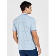  All-Over Floral Print Polo T-shirt with Short Sleeves and Neck Button Closure, fig. 4 