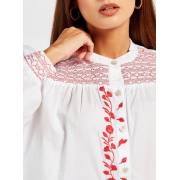  Embroidered Long Sleeve Top with Band Collar and Button Closure, fig. 3 