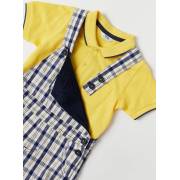  Solid Polo T-shirt and Checked Dungaree Set, fig. 4 