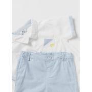  Solid Short Sleeves Shirt and Button Closure Shorts Set, fig. 4 