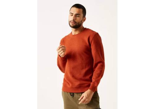  Ribbed Sweatshirt with Long Sleeves and Crew Neck - Brown, fig. 3 