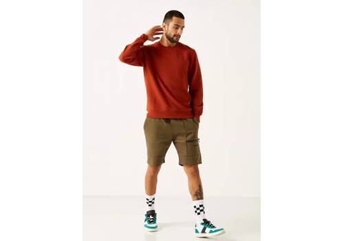  Ribbed Sweatshirt with Long Sleeves and Crew Neck - Brown, fig. 1 