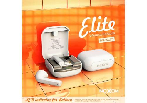  سماعات بلوتوث ايربود MX-WL35 موكسوم اللاسلكية حجم صغير جذاب (شاشة رقمية) MOXOM MX-WL35 Elite Wireless Earbuds, fig. 3 