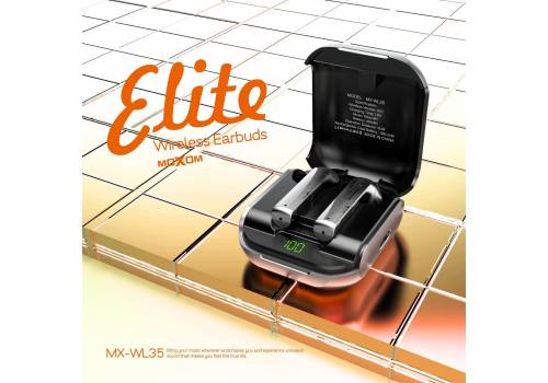  سماعات بلوتوث ايربود MX-WL35 موكسوم اللاسلكية حجم صغير جذاب (شاشة رقمية) MOXOM MX-WL35 Elite Wireless Earbuds, fig. 1 