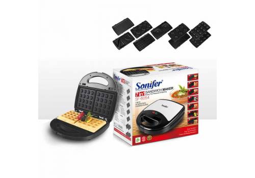  Sonifer 7 in 1 Breakfast Waffle and Sandwich Maker With 7 Sets of Detachable Non-stick Plates SF-6054, fig. 1 