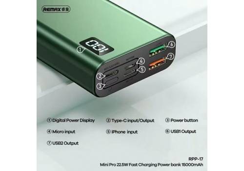  REMAX RPP-17 15000MAH LED DIGITAL FAST CHARGE 22.5W POWER BANK, fig. 6 