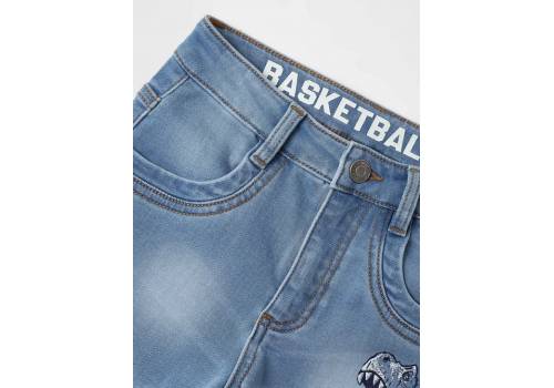  Printed Denim Shorts with Pockets and Button Closure, fig. 2 